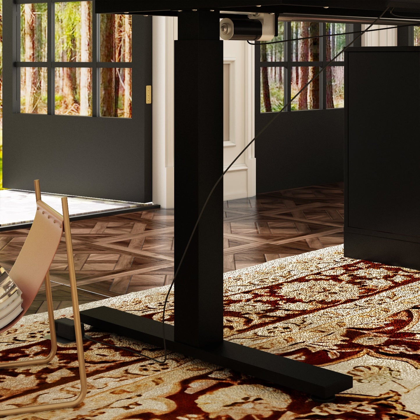 Bureau assis-debout extra-large avec vérin électrique - Plateau de 63 x 31,5 cm