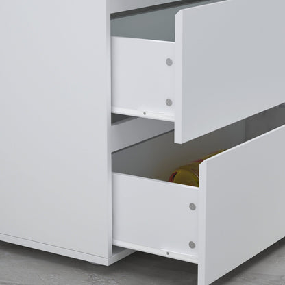 Buffet à 6 tiroirs aspect vieilli avec texture grainée - 150 cm de large