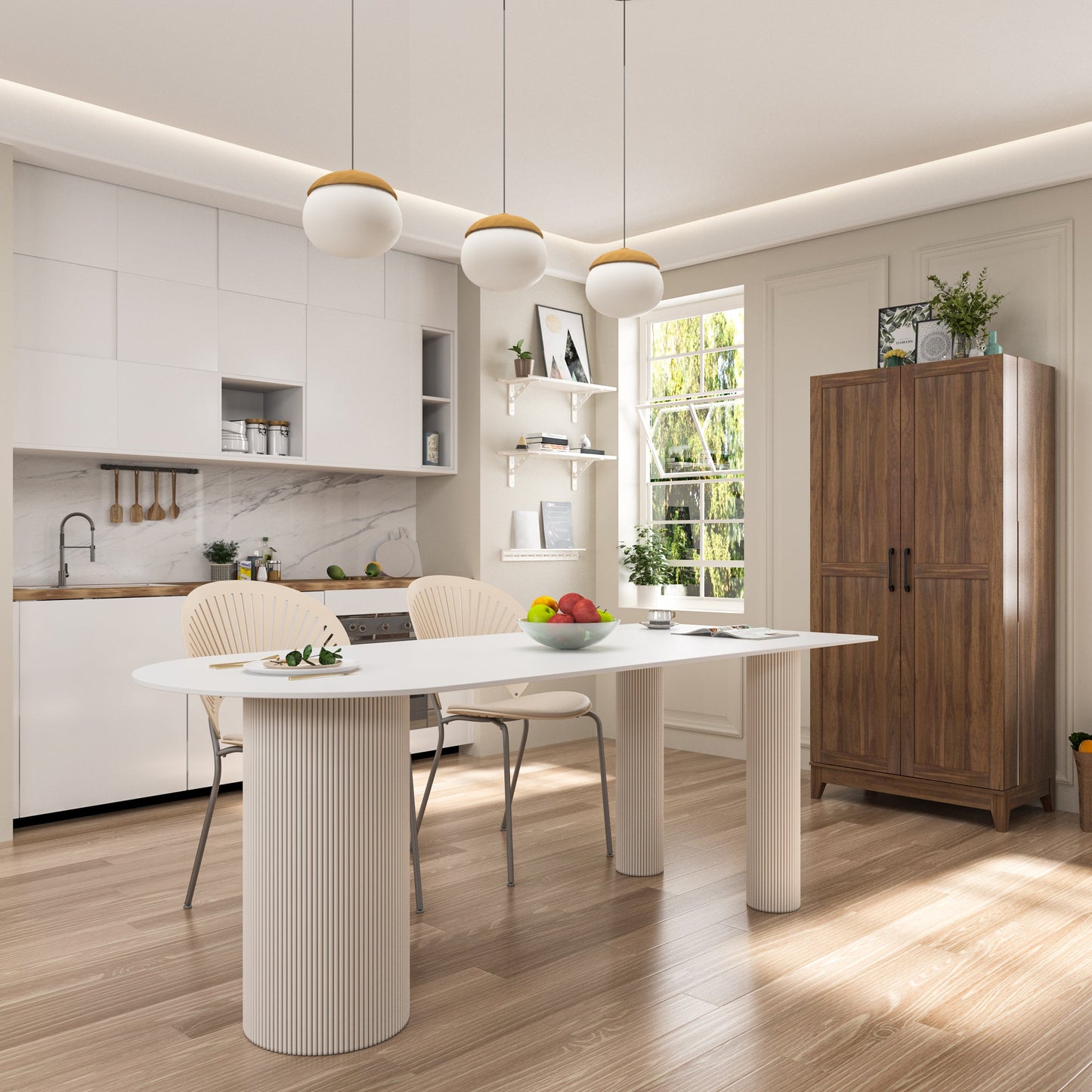 Grand organisateur de placard de cuisine avec porte-bouteilles