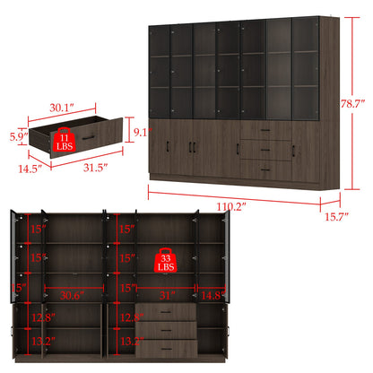 Bibliothèque combinée avec éclairage LED