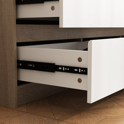 Buffet large à trois tiroirs avec rangement et 9 tiroirs