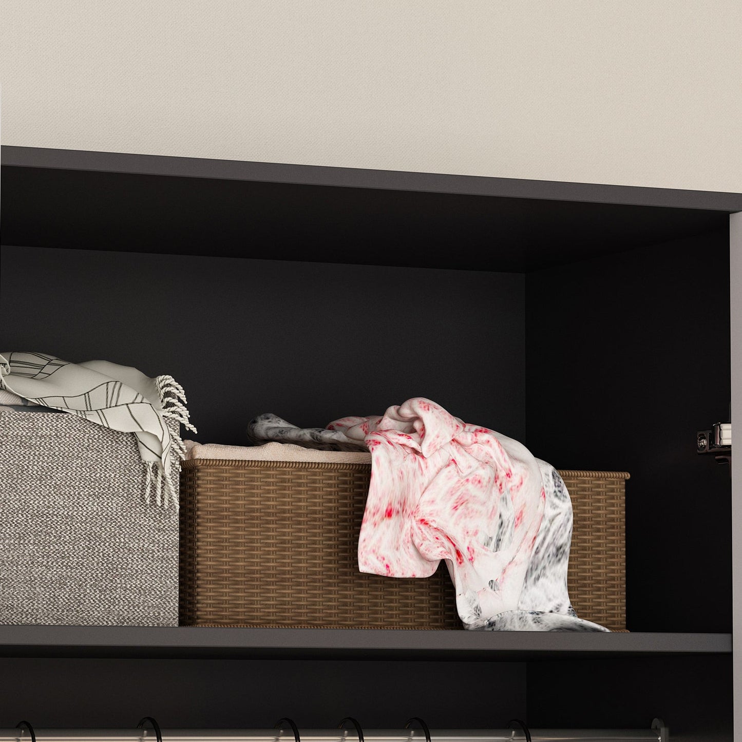 Armoire moderne grand placard de rangement 2 portes 2 tiroirs