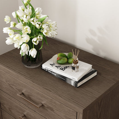 Table de chevet à 3 tiroirs avec compartiment caché