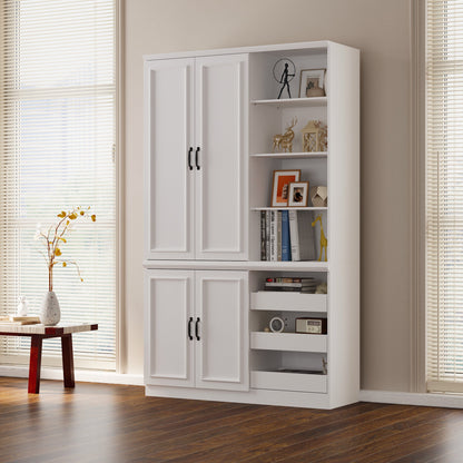 Armoire de rangement de bureau 47,2'' L x 78,7'' H avec 3 tiroirs ouverts