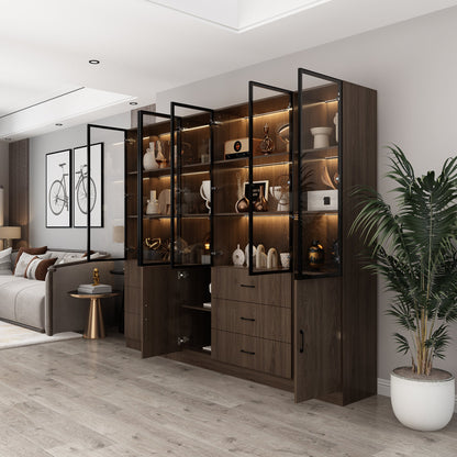 Bibliothèque combinée avec éclairage LED