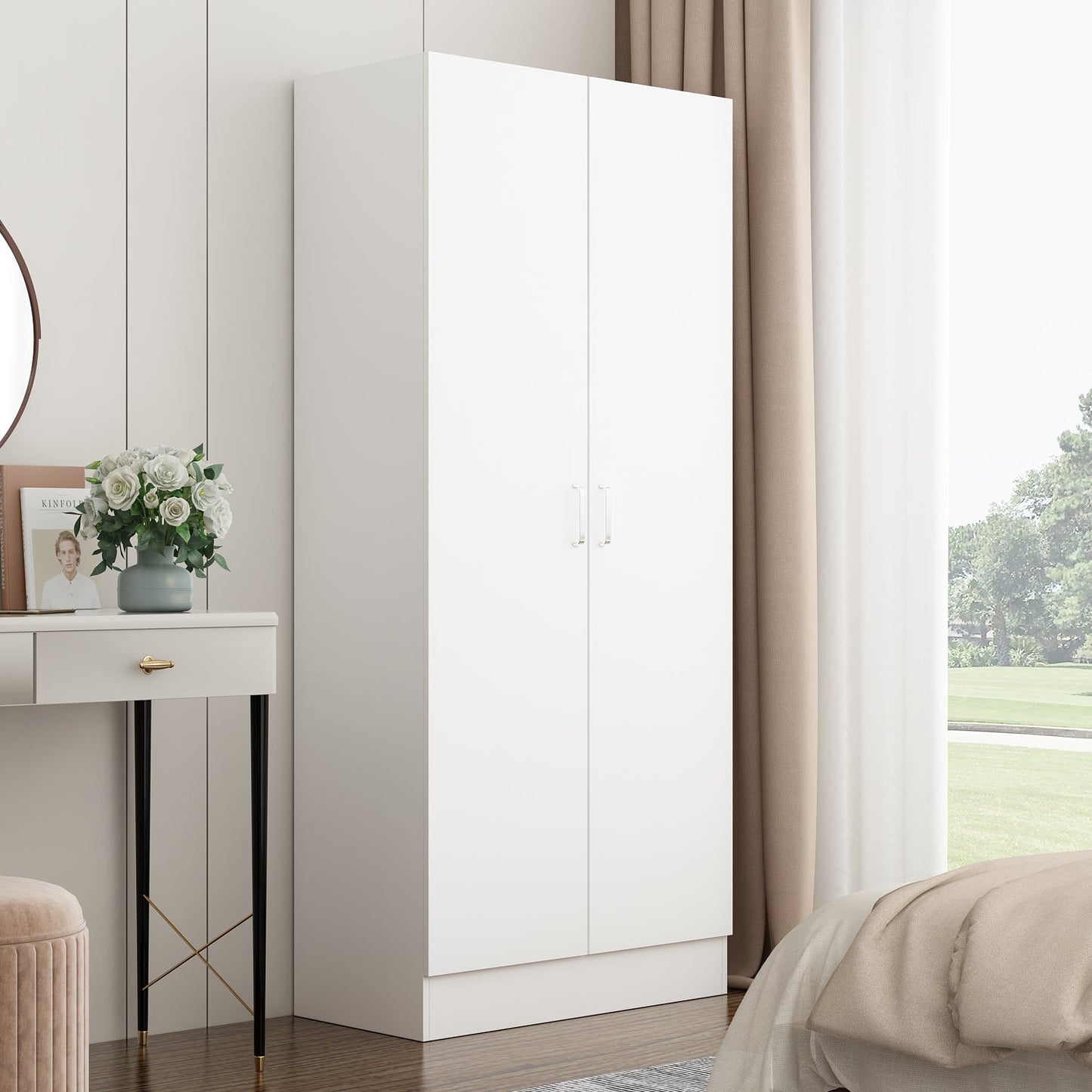 Armoire-penderie à 5 niveaux avec 2 portes