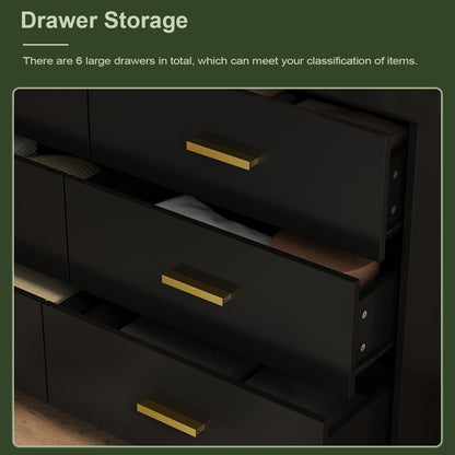 Commode double moderne blanche à 6 tiroirs pour entrée ou salon 