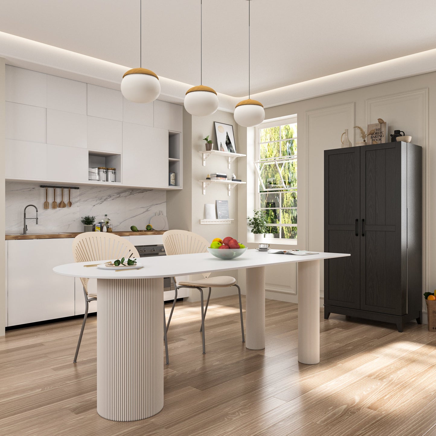 Grand organisateur de placard de cuisine avec porte-bouteilles