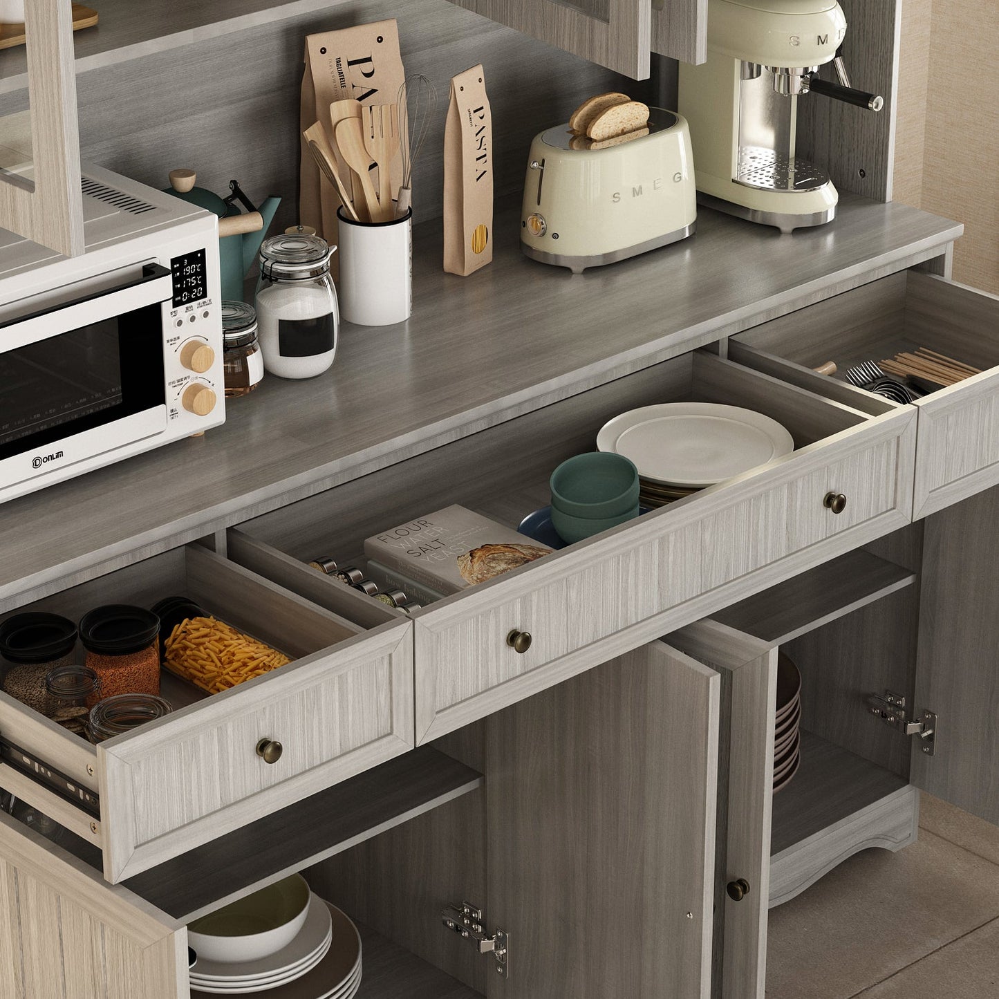 Buffet de rangement avec tiroirs pour cuisine ou salon