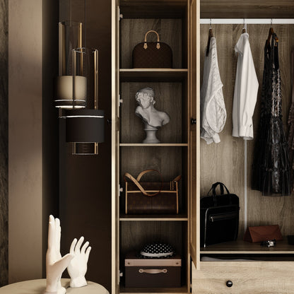 Armoire de style rustique avec 4 portes tressées en vigne