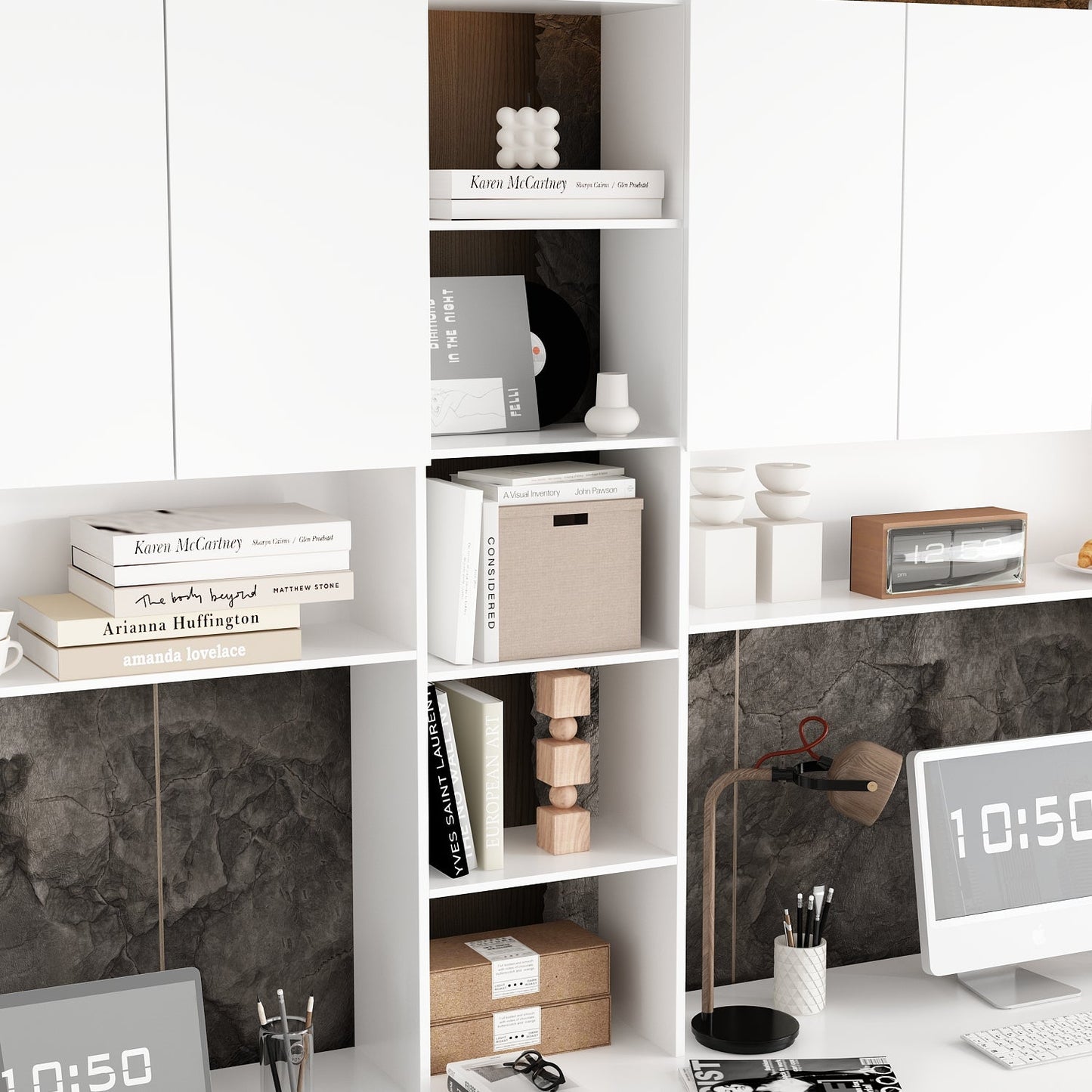 Bureau de 94,5 po avec étagère