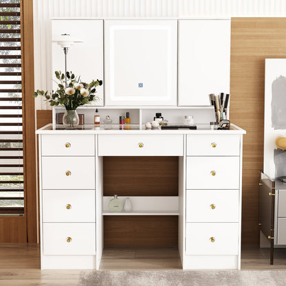 Coiffeuse avec miroir et lampe