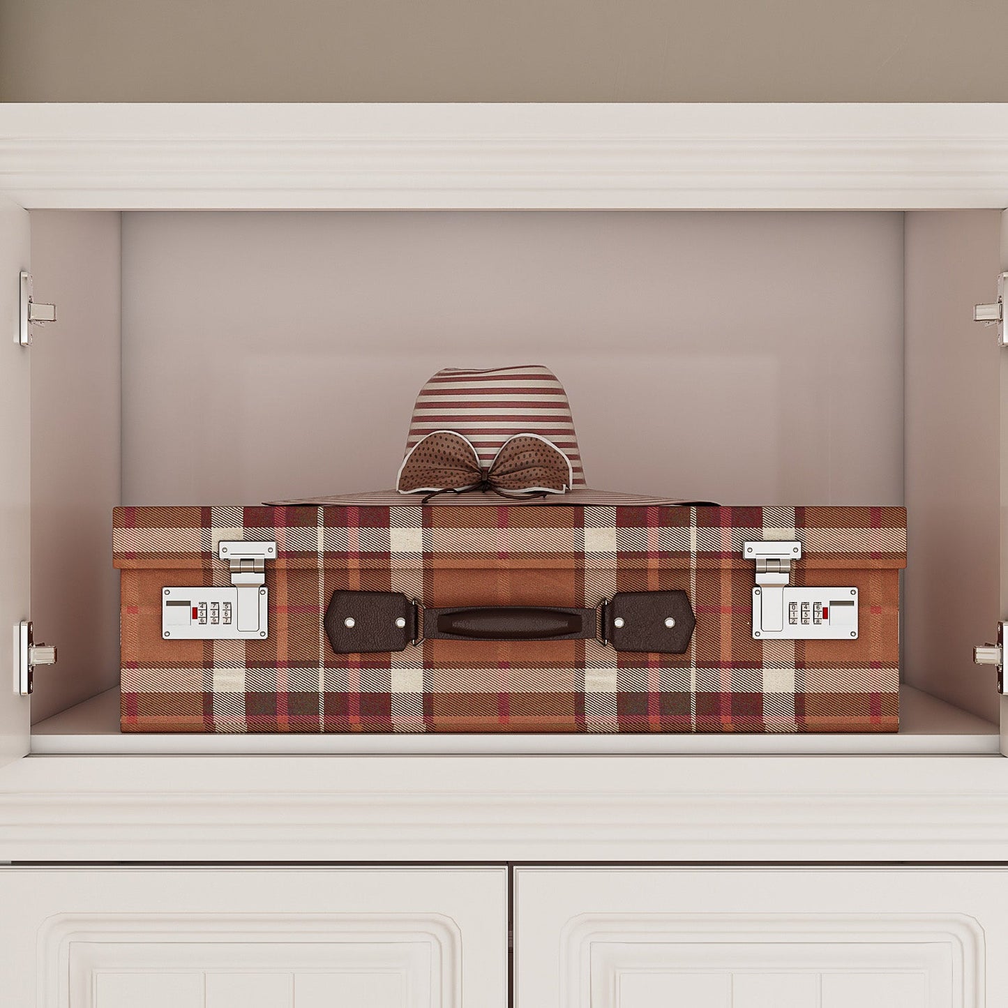 Armoire de rangement pour vêtements avec poignées en métal pour petits espaces