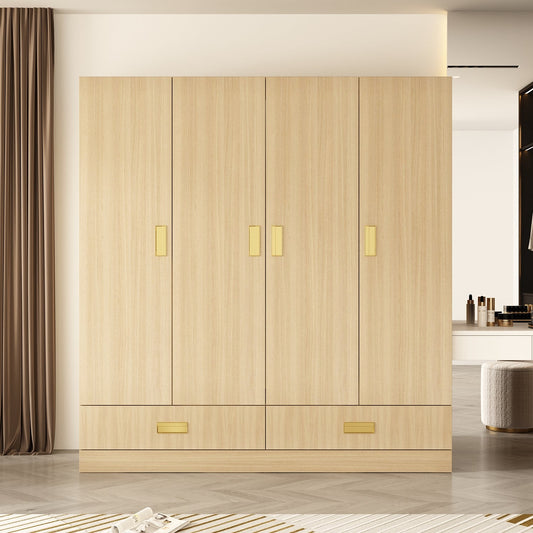 Armoire-penderie avec tringle, 2 tiroirs et étagères