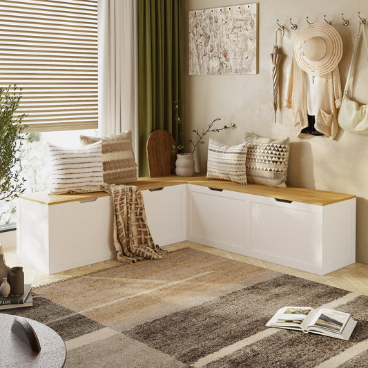 Banc d'angle pour ranger les chaussures