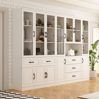 Grande vitrine d'angle avec étagère de rangement et bibliothèque combinées