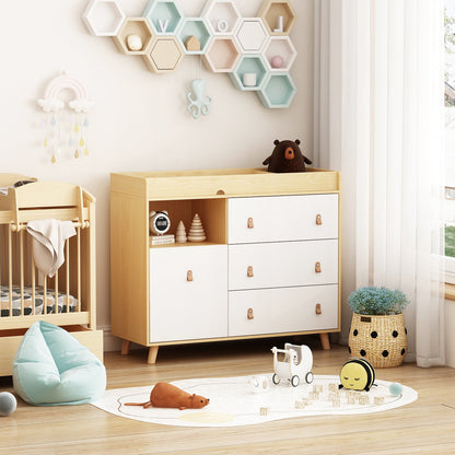 Table à langer pour bébé, commode à 4 tiroirs pour chambre d'enfant, table à langer