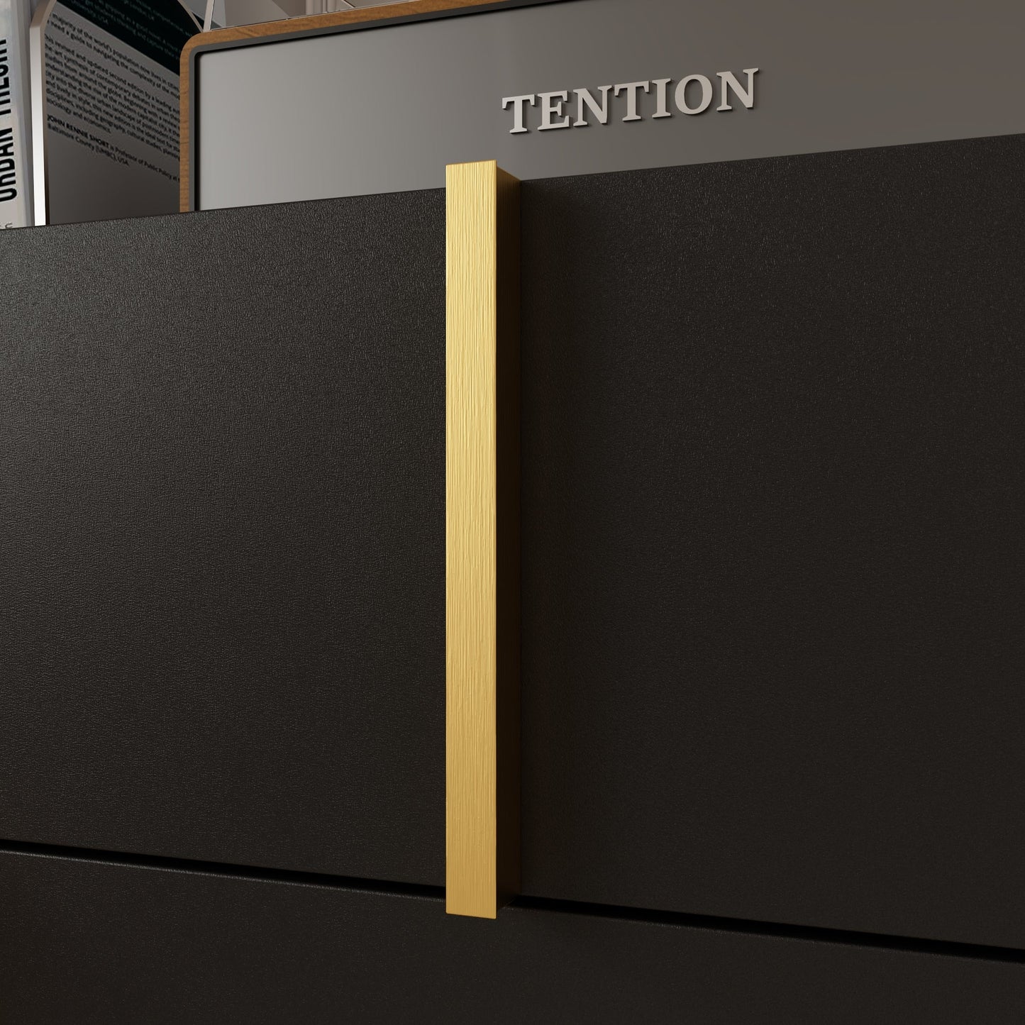 Commode moderne à 8 tiroirs avec détails dorés – Solution de rangement élégante pour la chambre