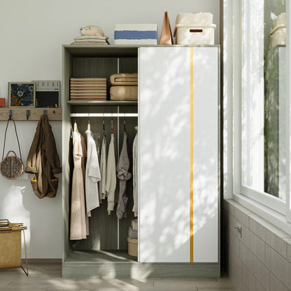 Système de placard à portes coulissantes blanc chaud