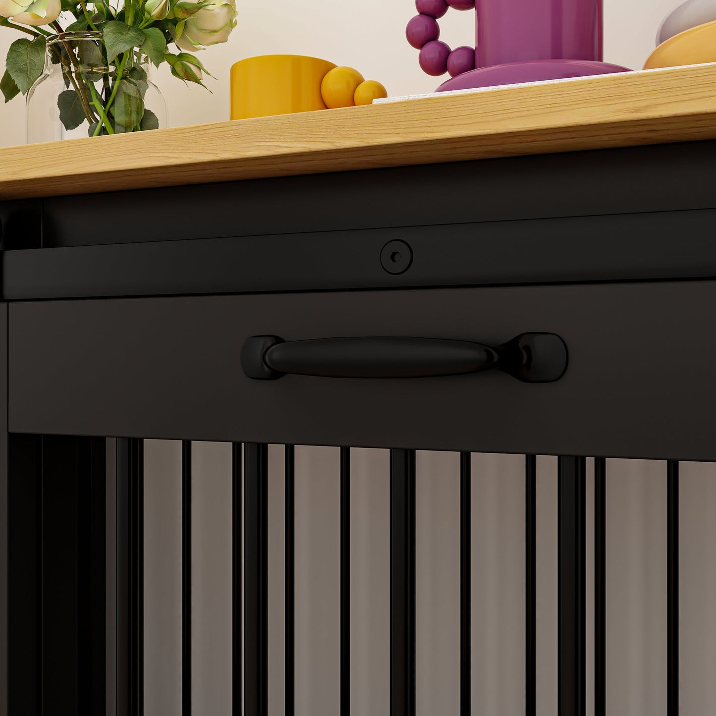 Cage pour chien à porte de grange avec verrou