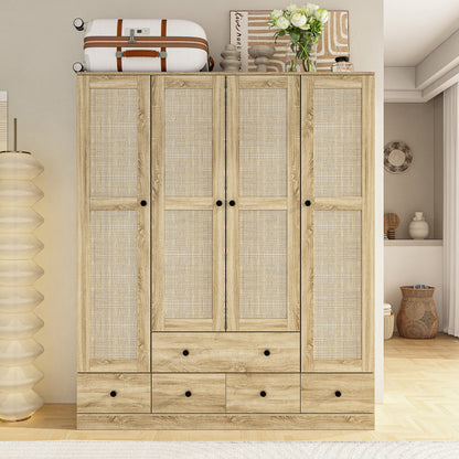 Armoire de style rustique avec 4 portes tressées en vigne