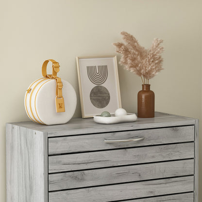 Meuble à chaussures de style campagnard avec 3 portes rabattables, organisateur de chaussures pour entrée/couloir