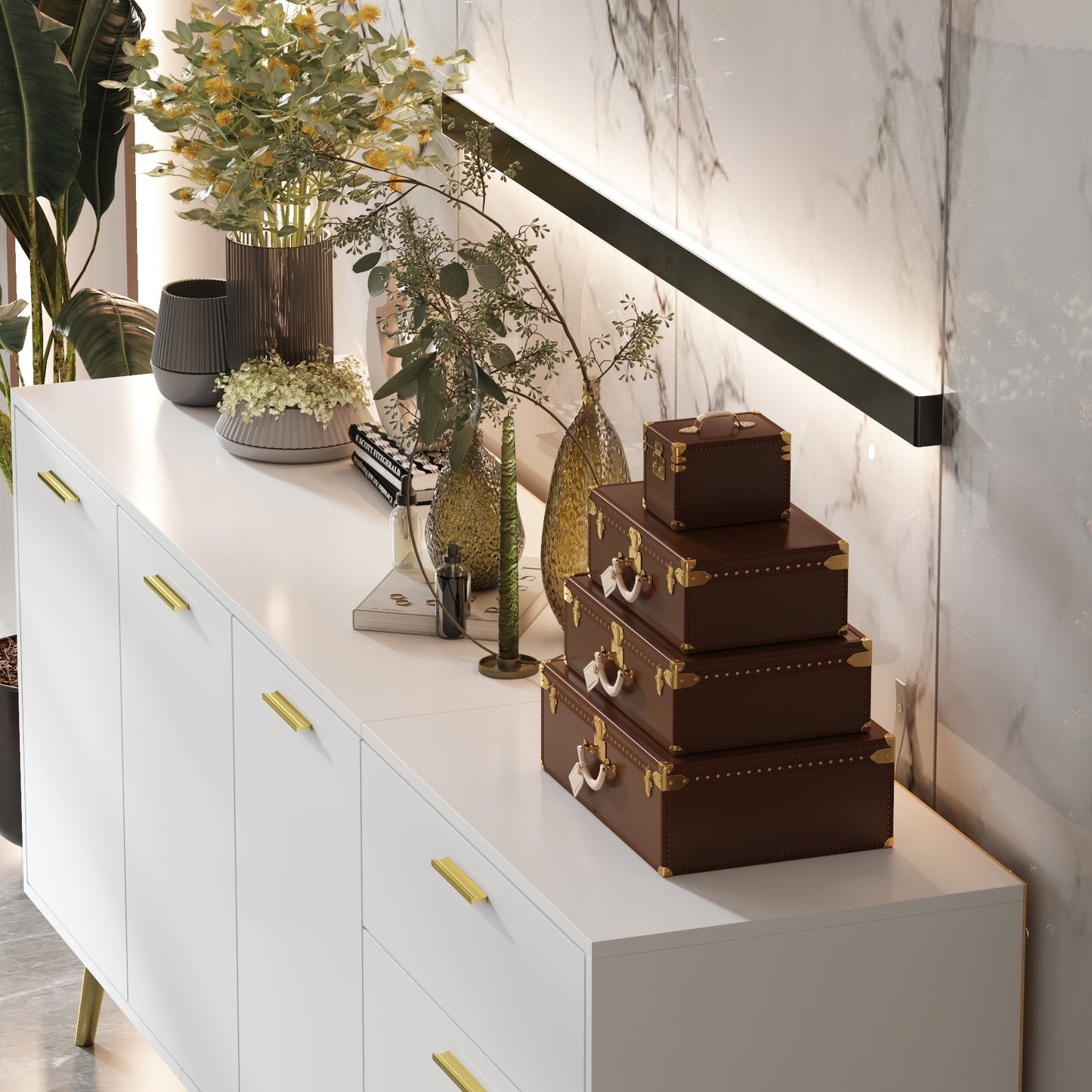 Buffet de 70,9 cm de large avec 3 portes et 3 tiroirs