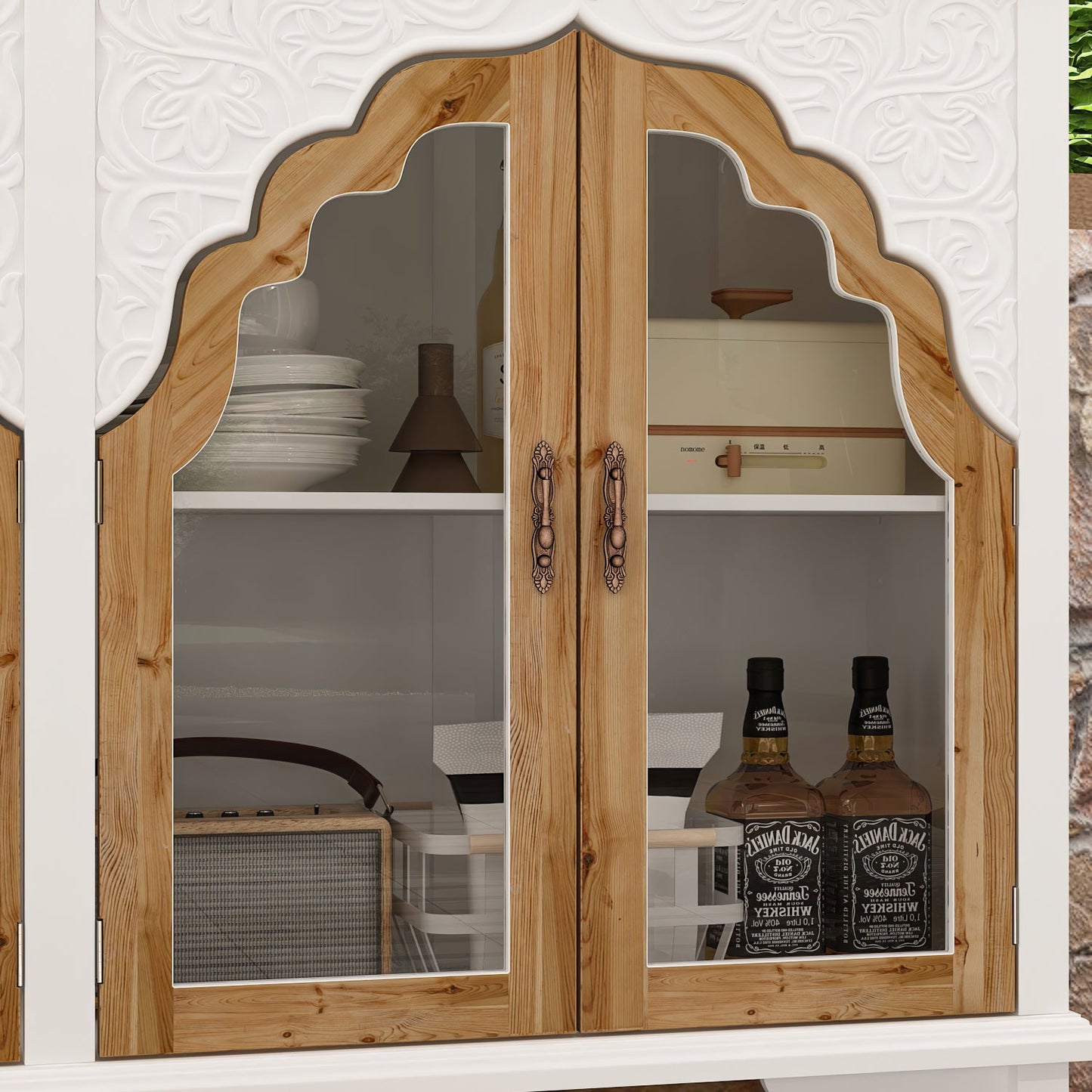 Buffet en bois massif de 60,2 pouces