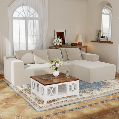 Canapé-lit rembourré de 106 pouces de large avec accoudoirs et deux coussins