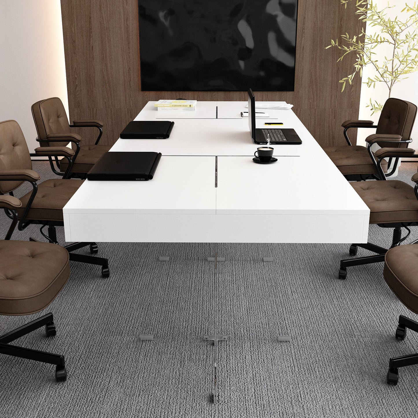 Bureau à piètement en verre