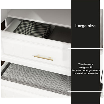 Armoire familiale, armoire de chambre, dressing à 4 portes et tiroirs