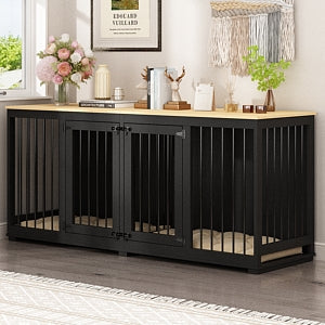 Meubles pour cage de grand chien avec séparateur