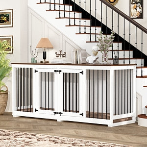 Meubles pour cage de grand chien avec séparateur