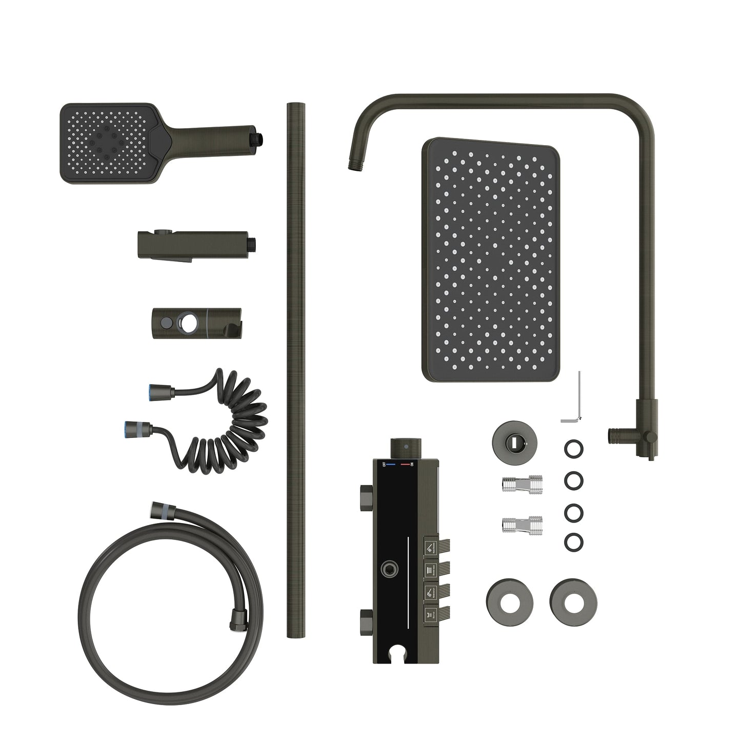 Système de douche avec robinetterie complète et affichage numérique de la température