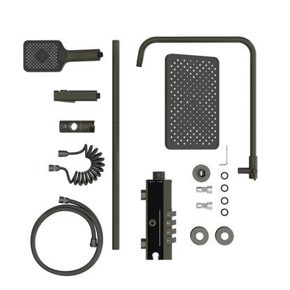 Système de douche avec robinetterie complète et affichage numérique de la température