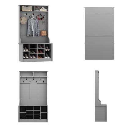 Meuble à chaussures avec banc et crochets pour entrée