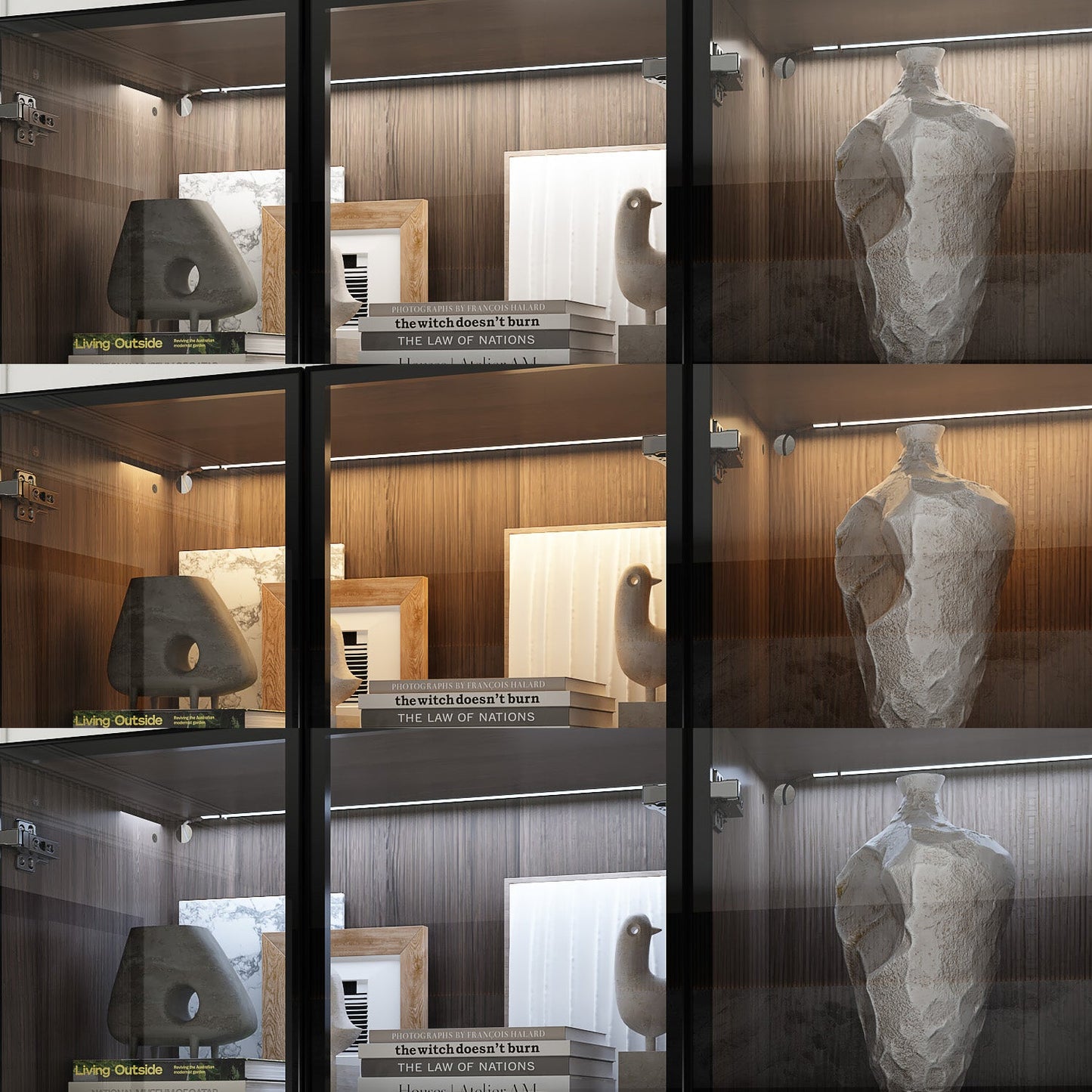 Bibliothèque combinée avec éclairage LED