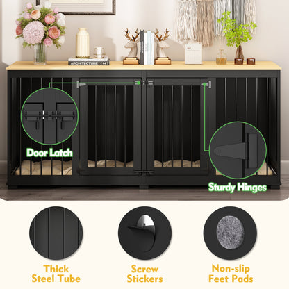 Meubles pour cage de grand chien avec séparateur