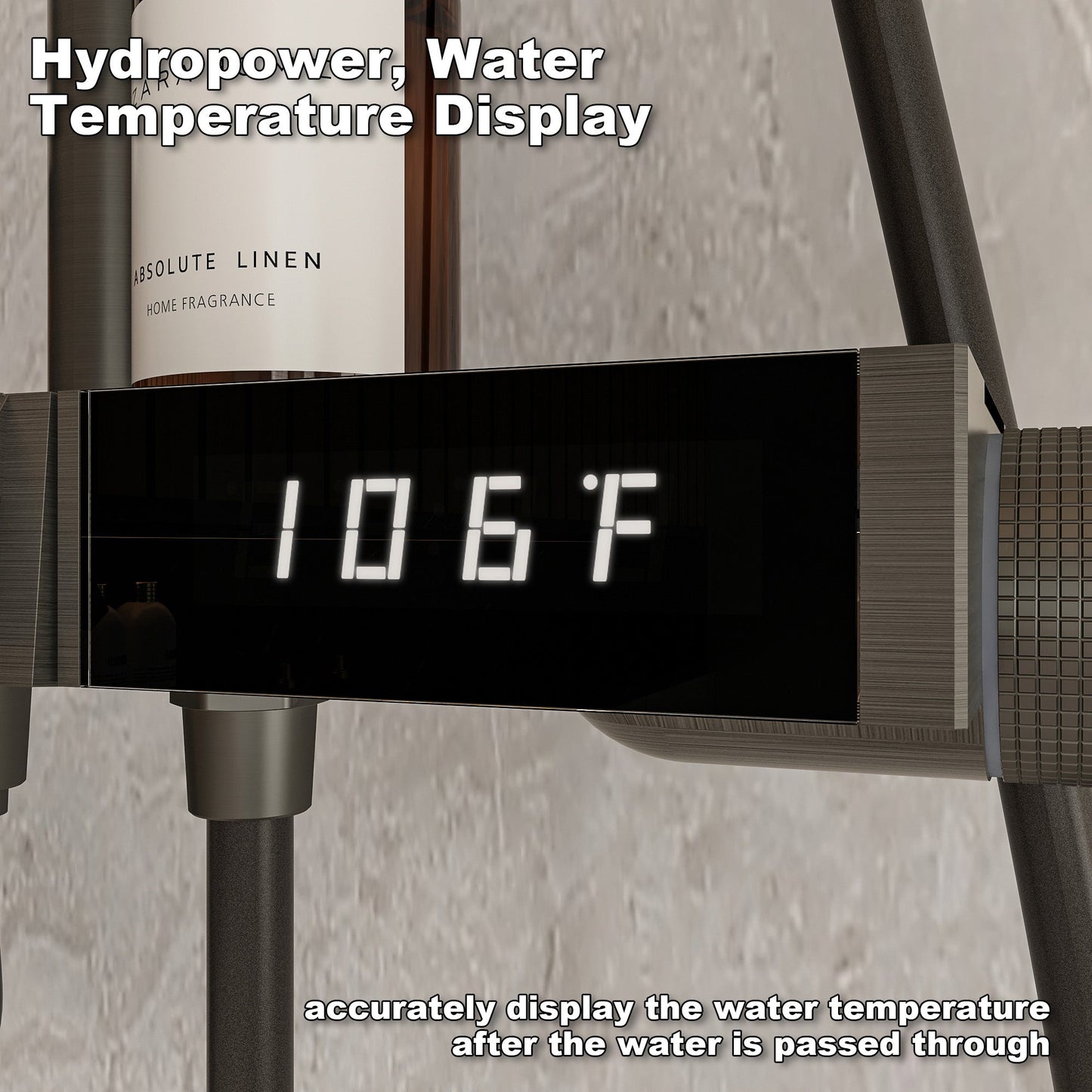 Système de douche avec robinetterie complète et affichage numérique de la température