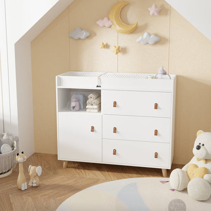 Table à langer pour bébé, commode à 4 tiroirs pour chambre d'enfant, table à langer
