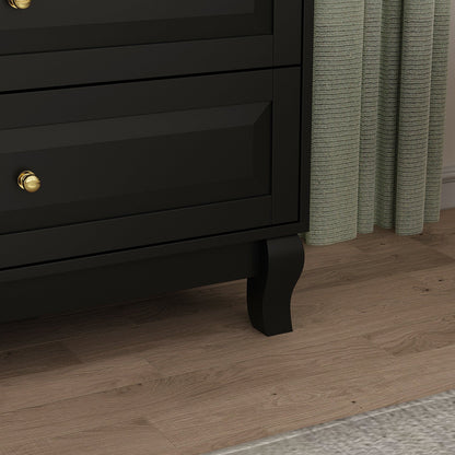 Meuble de présentation vertical moderne en bois noir à 5 tiroirs