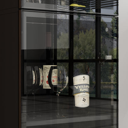 Vitrine de rangement avec éclairage LED et portes en verre trempé