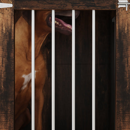 Grande cage en bois pour chien avec 2 tiroirs et séparateurs