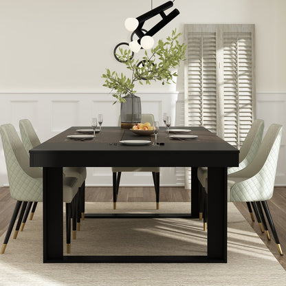 Grande table de conférence, bureau gaming avec finition bois pour réception