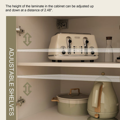 Buffet de cuisine avec placard de rangement et grand plan de travail.