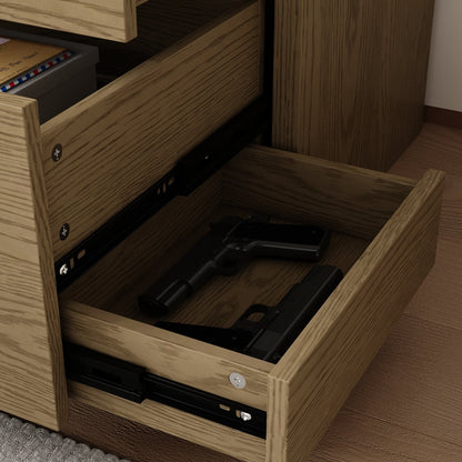 Table de chevet à 3 tiroirs avec compartiment caché