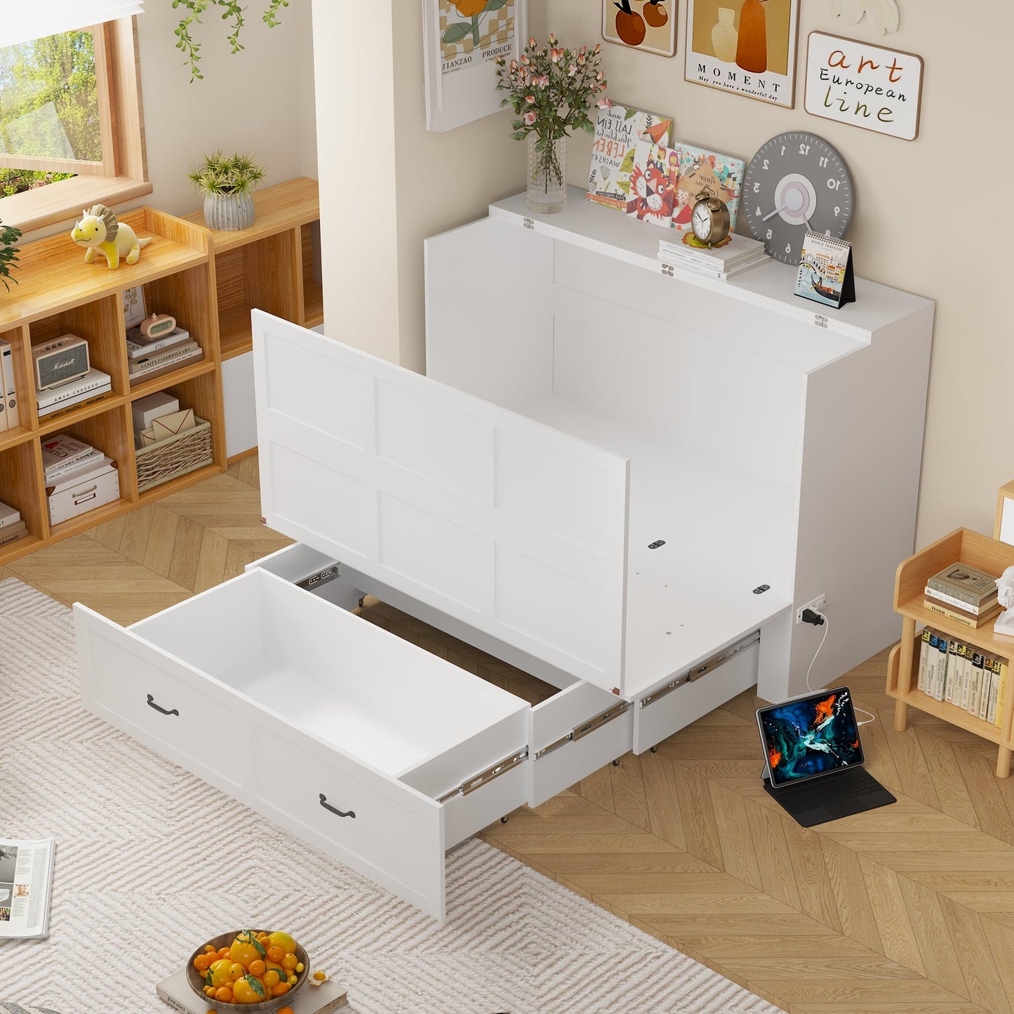 Lit pliant Detravious avec prises électriques