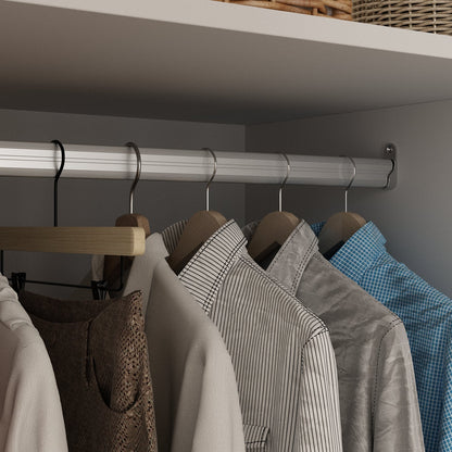 Armoire de rangement en bois manufacturé, grande penderie familiale avec barres de suspension