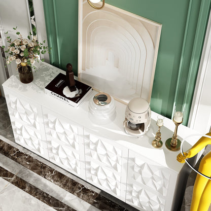 Commode à 4 portes avec pieds en métal