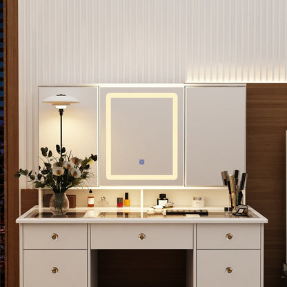 Coiffeuse avec miroir et lampe